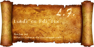 Lukács Félix névjegykártya