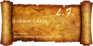 Lukács Félix névjegykártya