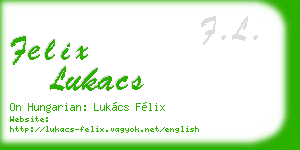 felix lukacs business card