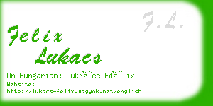 felix lukacs business card